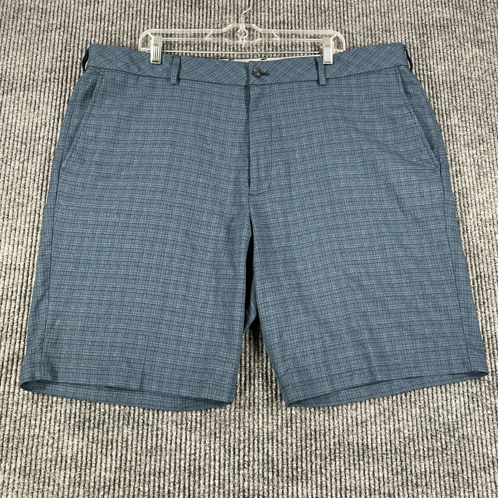 Walter Hagen Mens Shorts Size 42 Blue Plaid Chino Golf Lightweight Casual